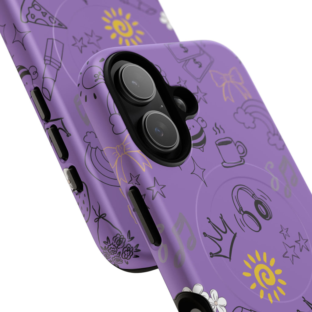 Purple Vibe Tough Magnetic Phone Case, Cute Phone Cover, Aesthetic Gift for Teens, Fun Design, Tech Accessories