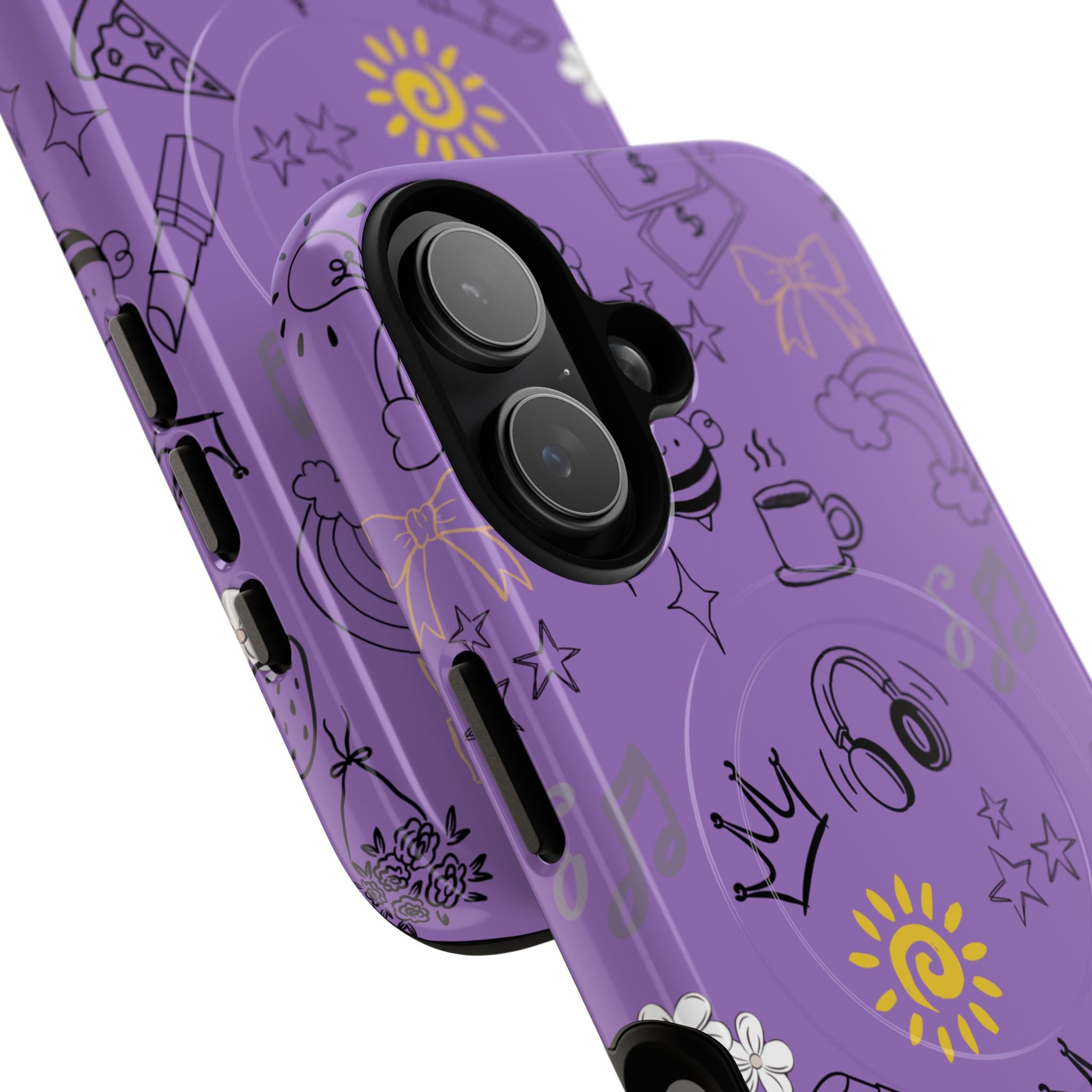 Purple Vibe Tough Magnetic Phone Case, Cute Phone Cover, Aesthetic Gift for Teens, Fun Design, Tech Accessories