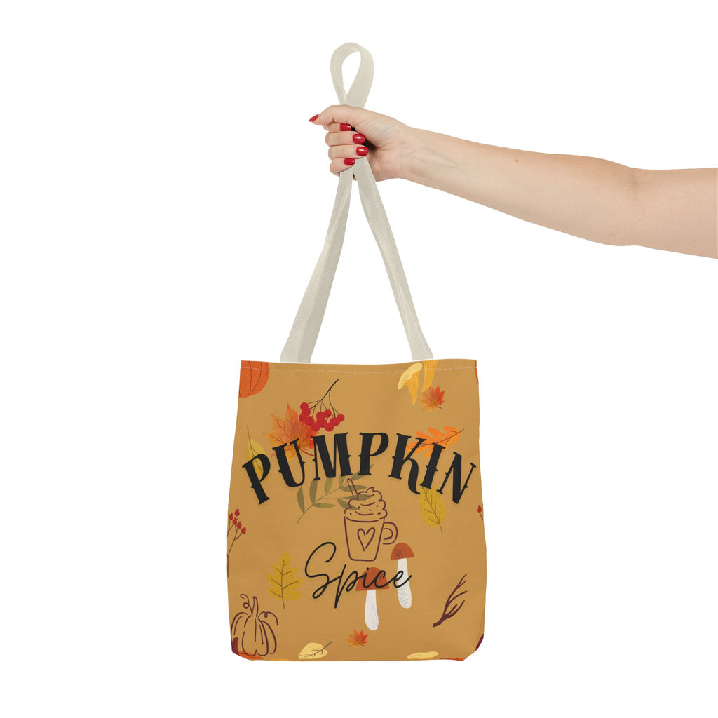Autumn Vibes Tote Bag, Cute Pumpkin Spice Bag, Fall Patterned Bag, Everyday Use, Gift for Her, Seasonal Shopping Bag