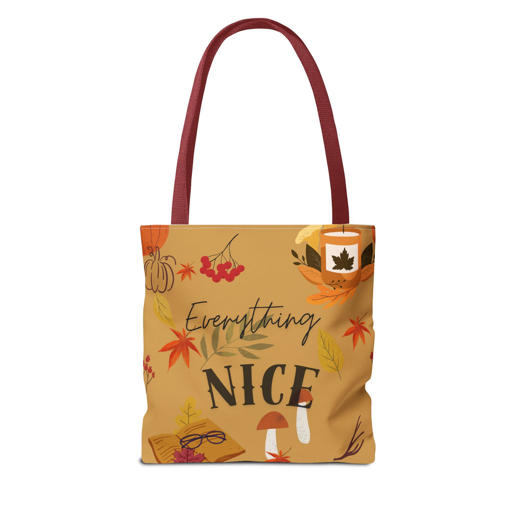 Autumn Vibes Tote Bag, Cute Pumpkin Spice Bag, Fall Patterned Bag, Everyday Use, Gift for Her, Seasonal Shopping Bag