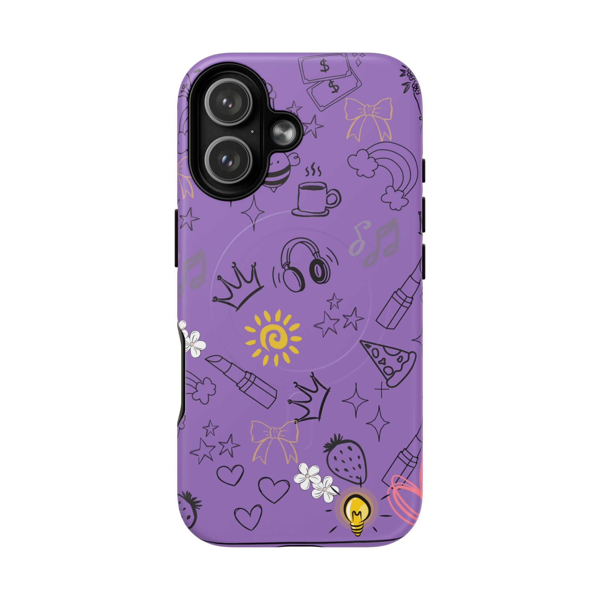 Purple Vibe Tough Magnetic Phone Case, Cute Phone Cover, Aesthetic Gift for Teens, Fun Design, Tech Accessories