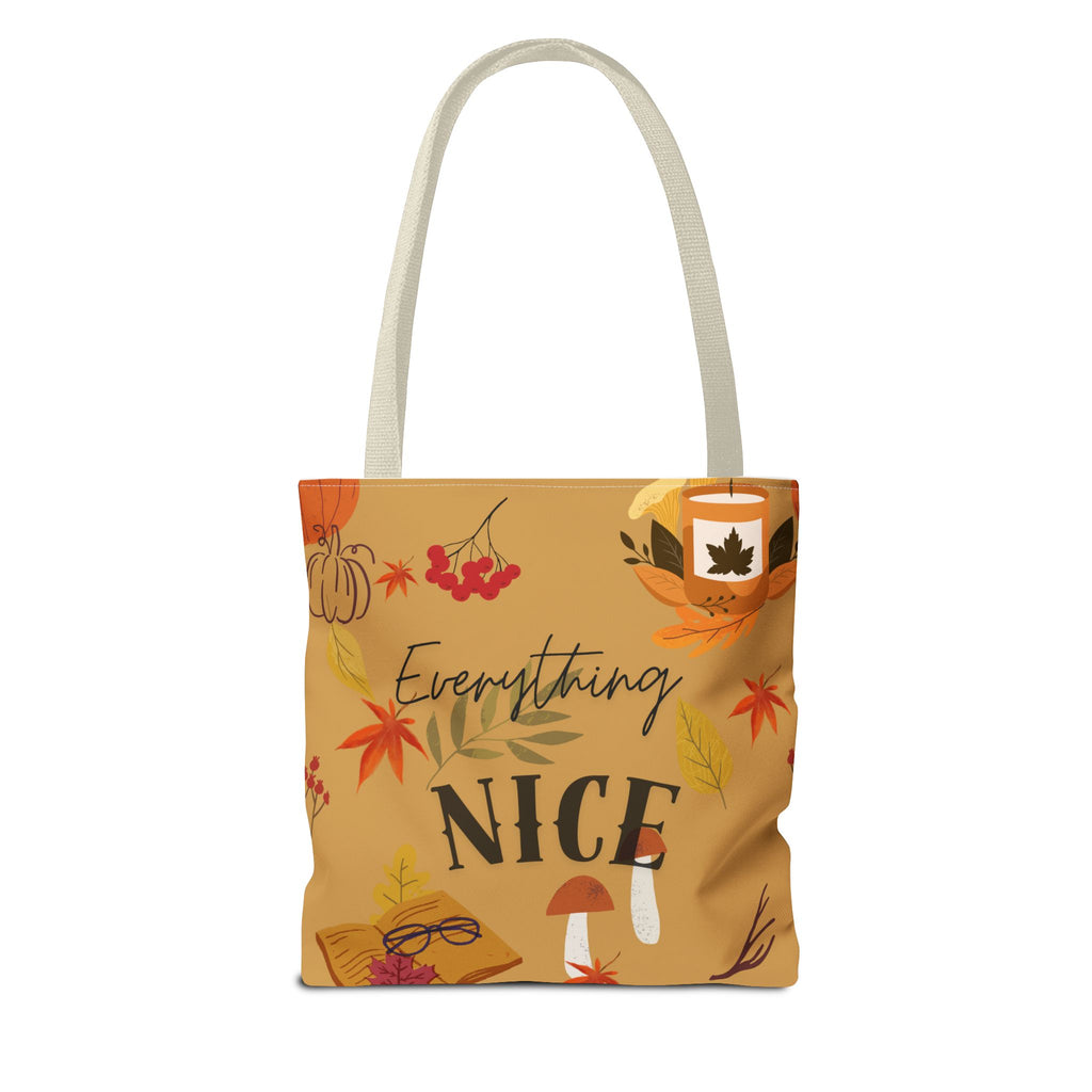 Autumn Vibes Tote Bag, Cute Pumpkin Spice Bag, Fall Patterned Bag, Everyday Use, Gift for Her, Seasonal Shopping Bag
