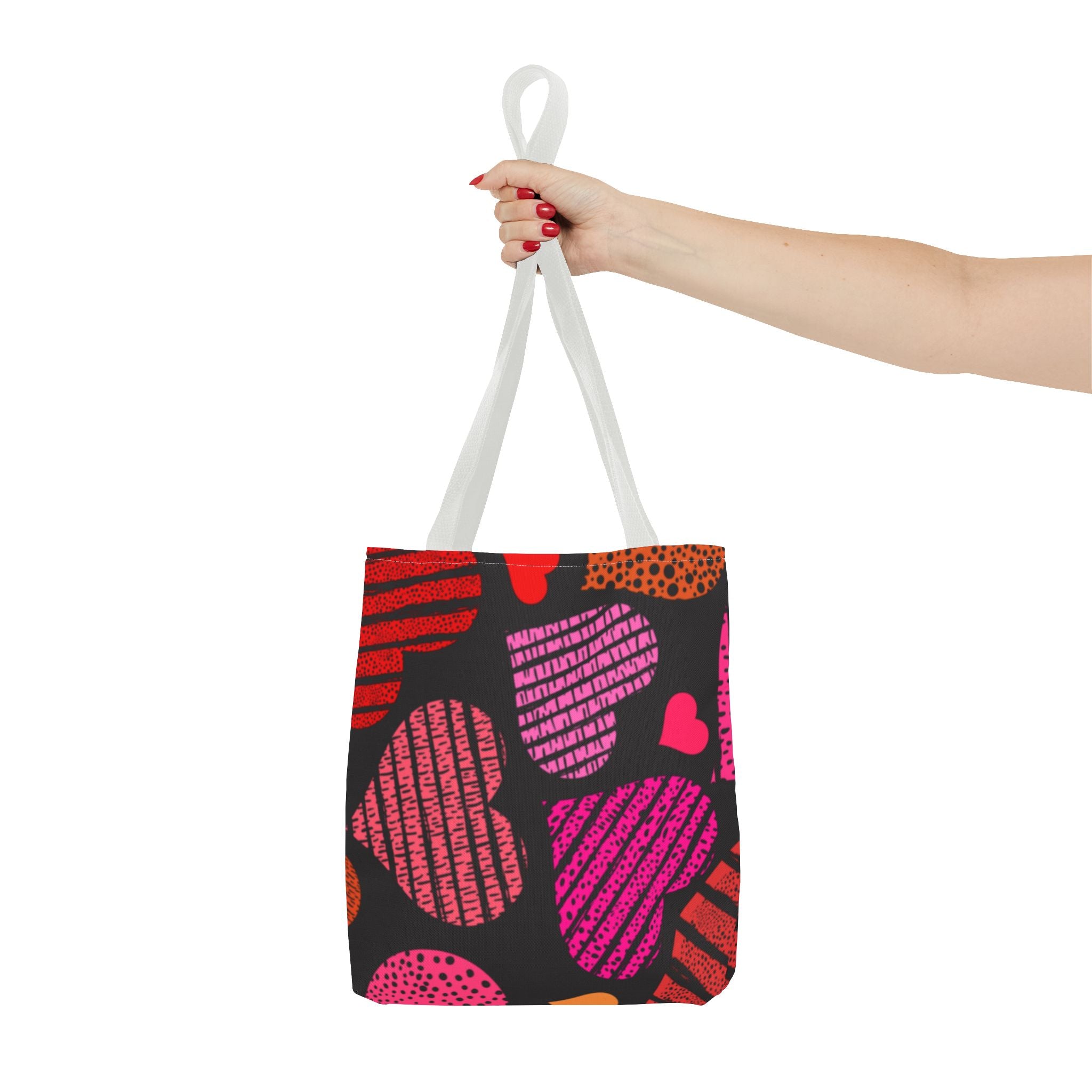 Heart Patterned Tote Bag for Everyday Use, Valentine's Gift, Shopping Bag, Beach Tote, Reusable Grocery Bag