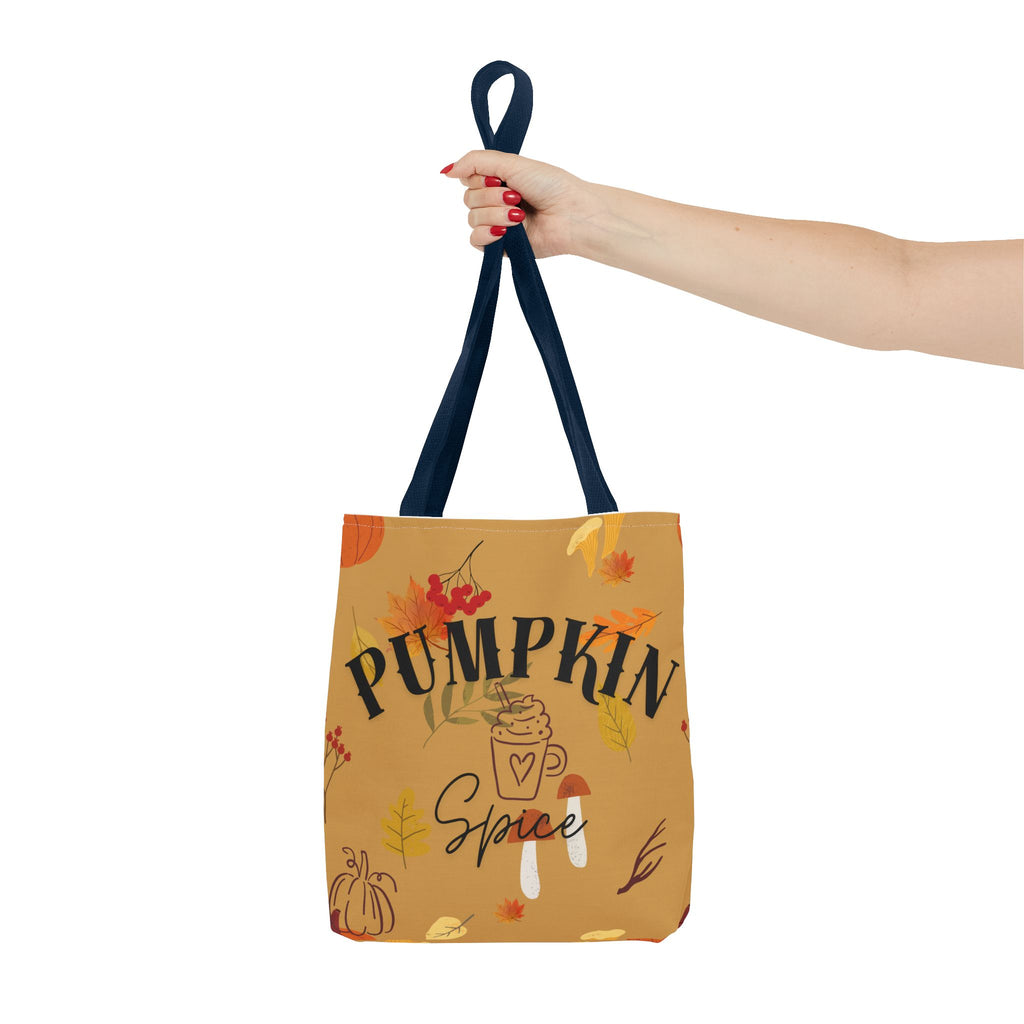 Autumn Vibes Tote Bag, Cute Pumpkin Spice Bag, Fall Patterned Bag, Everyday Use, Gift for Her, Seasonal Shopping Bag