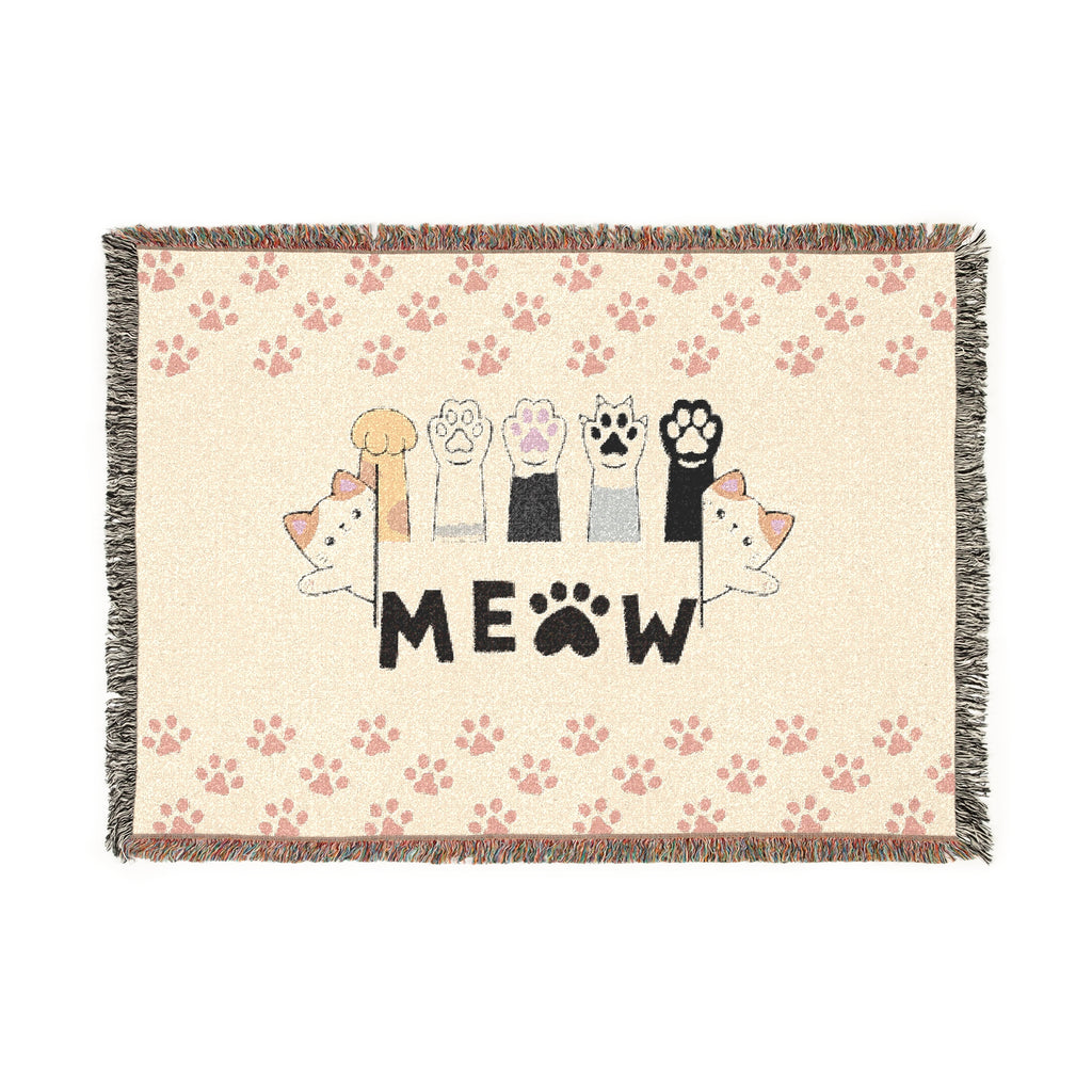 Cute Cat-Themed Woven Blanket for Pet Lovers, Cozy Home Decor, Gift for Cat Owners, Cat Lover's Blanket, Meow and Warm Decorative Throw