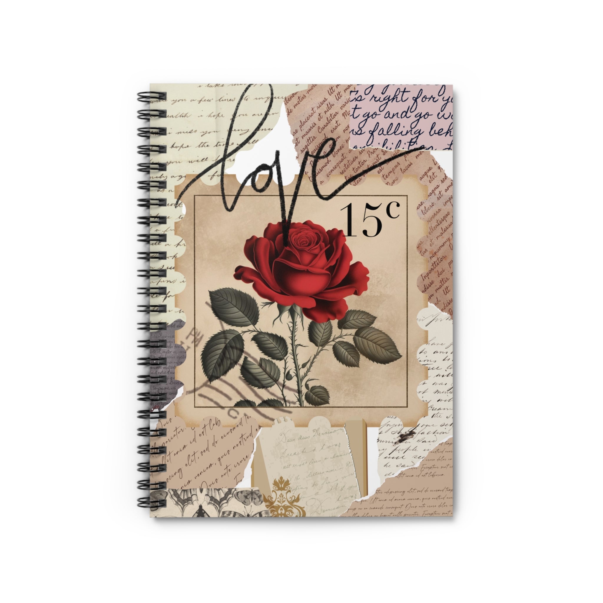 Romantic Vintage Spiral Notebook - Perfect for Journaling, Gift for Writers, Love Notes, School or Work, Floral Design