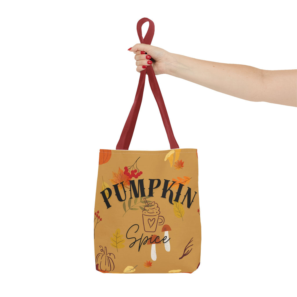 Autumn Vibes Tote Bag, Cute Pumpkin Spice Bag, Fall Patterned Bag, Everyday Use, Gift for Her, Seasonal Shopping Bag