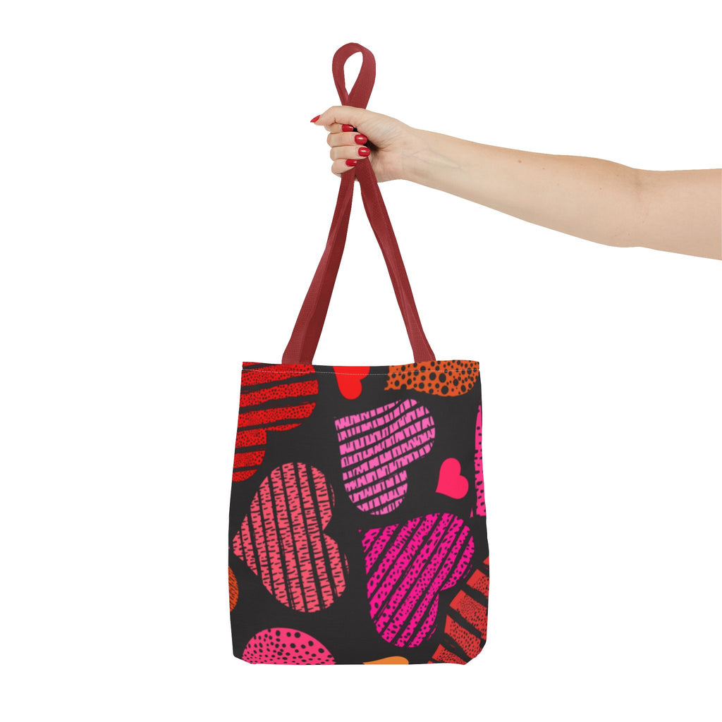 Heart Patterned Tote Bag for Everyday Use, Valentine's Gift, Shopping Bag, Beach Tote, Reusable Grocery Bag