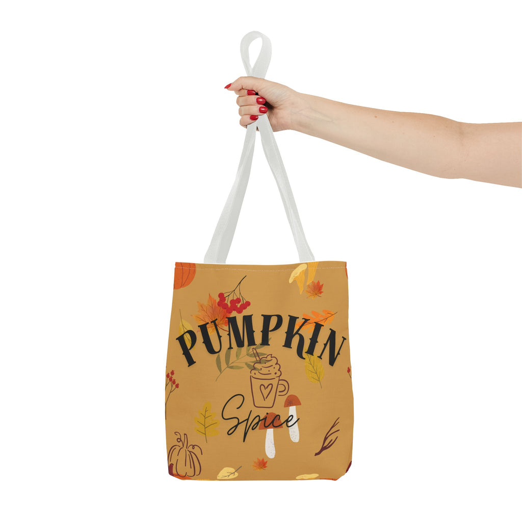 Autumn Vibes Tote Bag, Cute Pumpkin Spice Bag, Fall Patterned Bag, Everyday Use, Gift for Her, Seasonal Shopping Bag