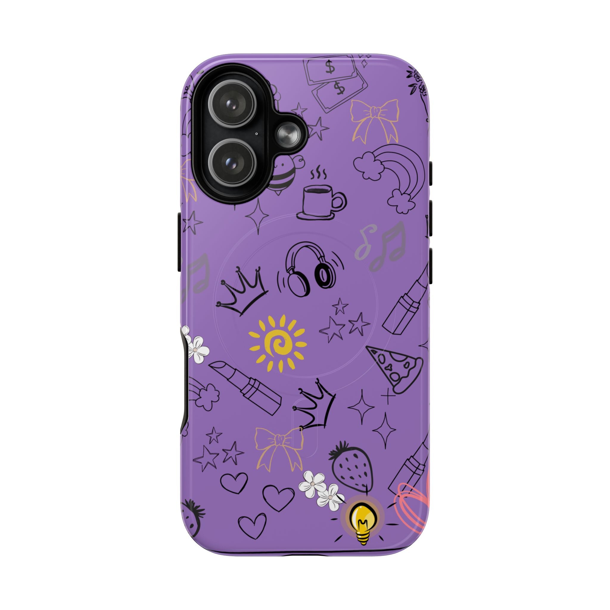 Purple Vibe Tough Magnetic Phone Case, Cute Phone Cover, Aesthetic Gift for Teens, Fun Design, Tech Accessories