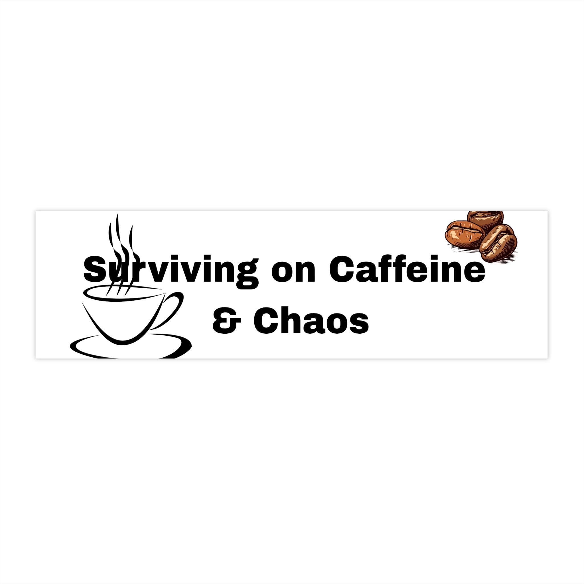 Caffeine & Chaos Bumper Stickers - Perfect Gift for Coffee Lovers, Car Decor, Unique Car Accessories, Fun Coffee Stickers, Custom Bumper Art