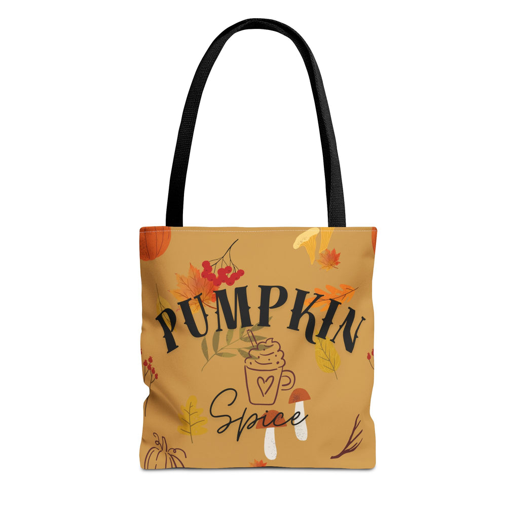 Autumn Vibes Tote Bag, Cute Pumpkin Spice Bag, Fall Patterned Bag, Everyday Use, Gift for Her, Seasonal Shopping Bag