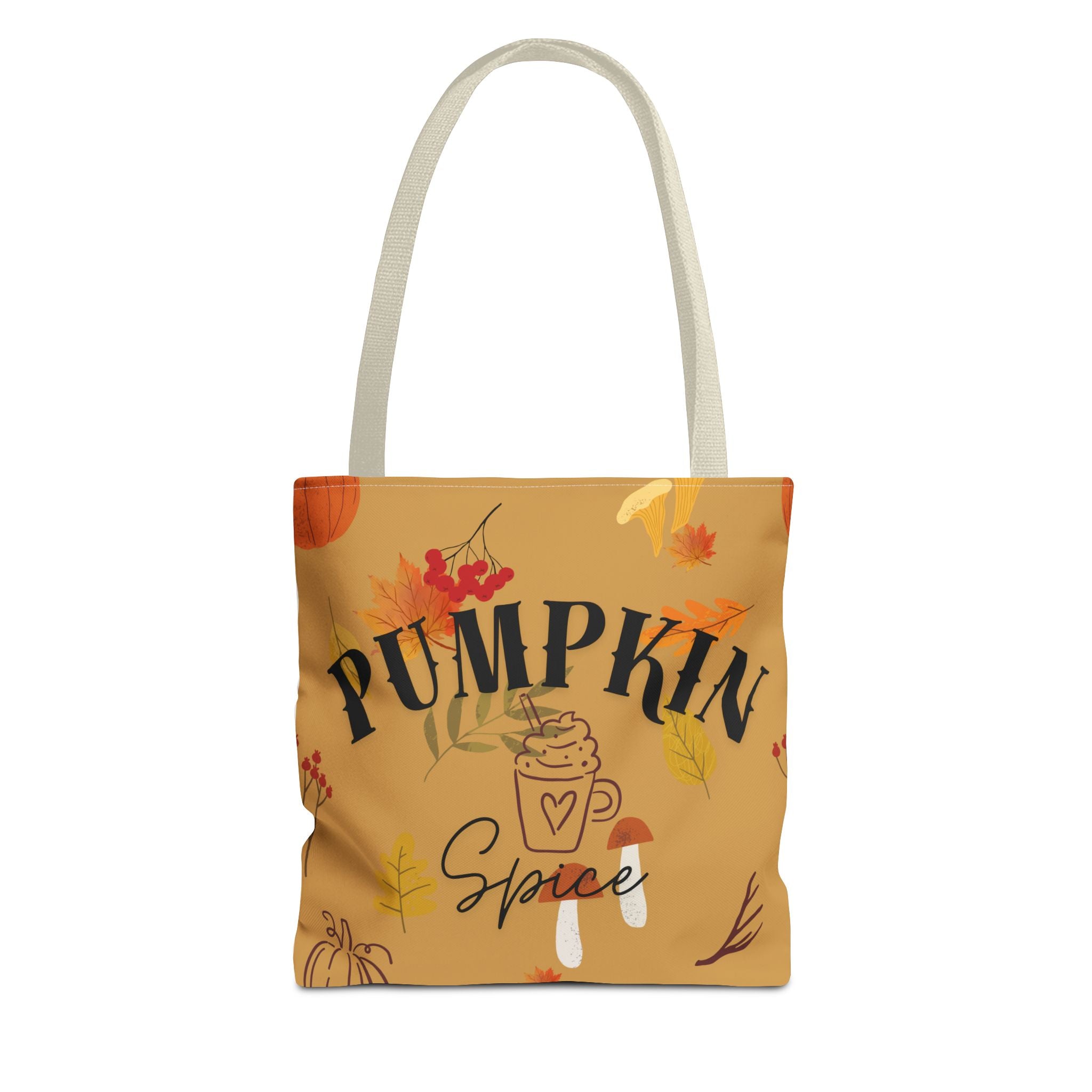 Autumn Vibes Tote Bag, Cute Pumpkin Spice Bag, Fall Patterned Bag, Everyday Use, Gift for Her, Seasonal Shopping Bag