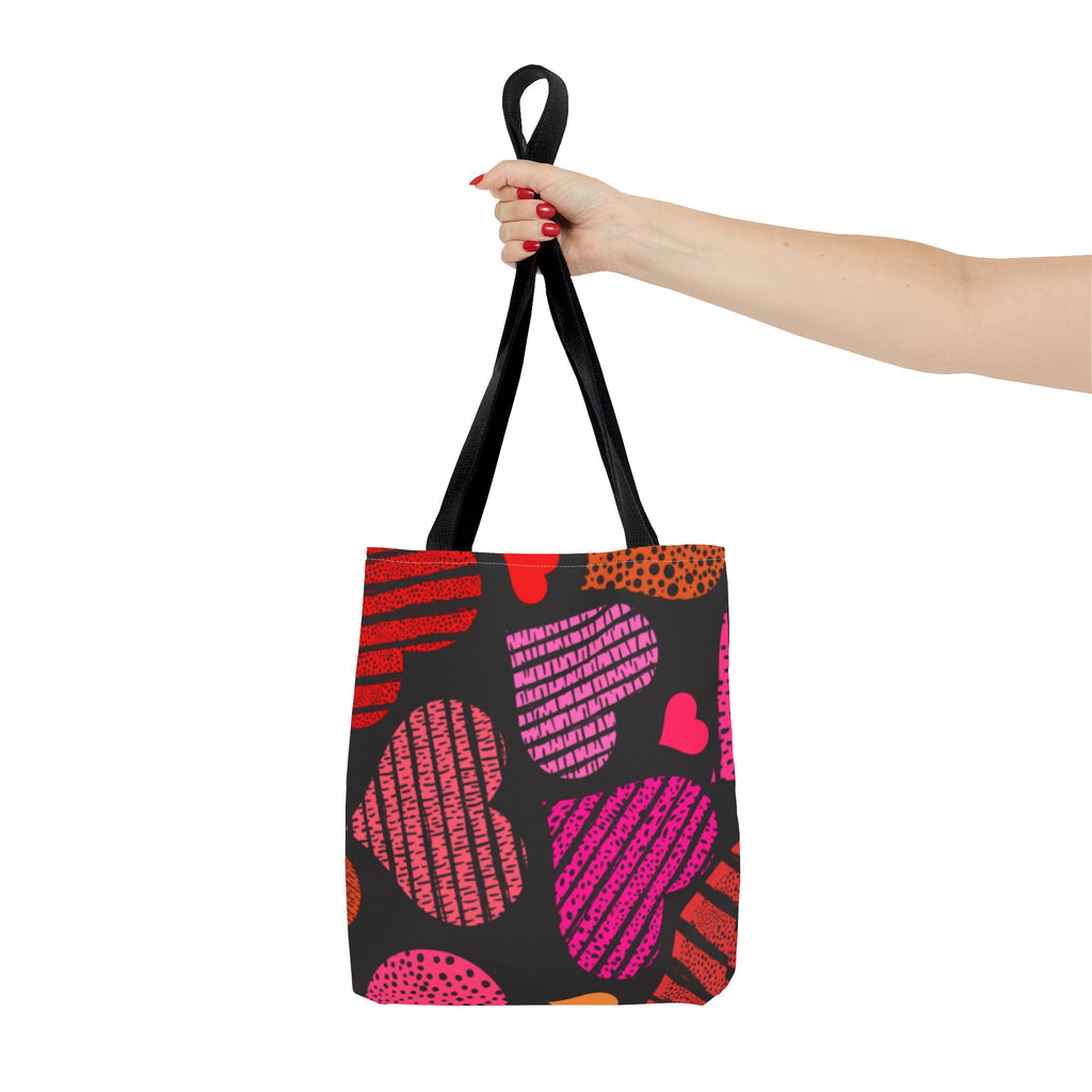 Heart Patterned Tote Bag for Everyday Use, Valentine's Gift, Shopping Bag, Beach Tote, Reusable Grocery Bag