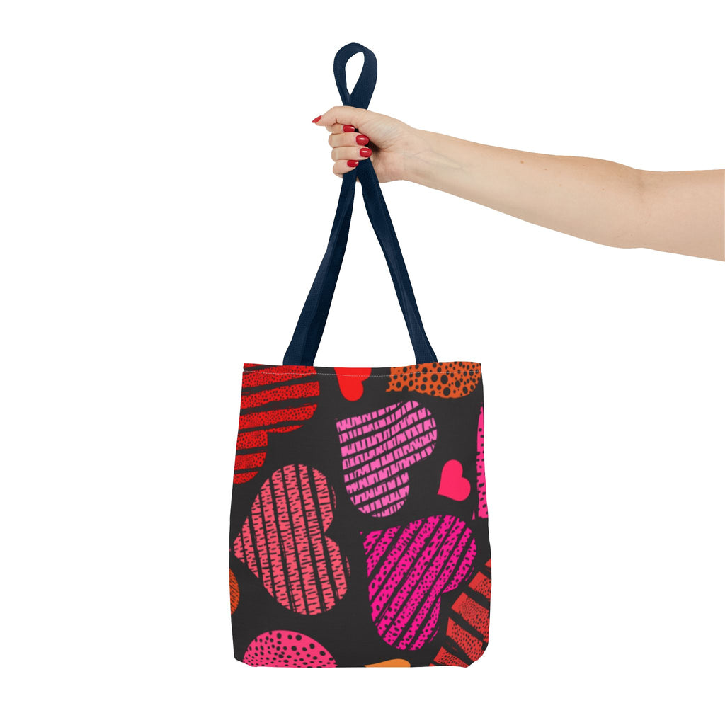 Heart Patterned Tote Bag for Everyday Use, Valentine's Gift, Shopping Bag, Beach Tote, Reusable Grocery Bag