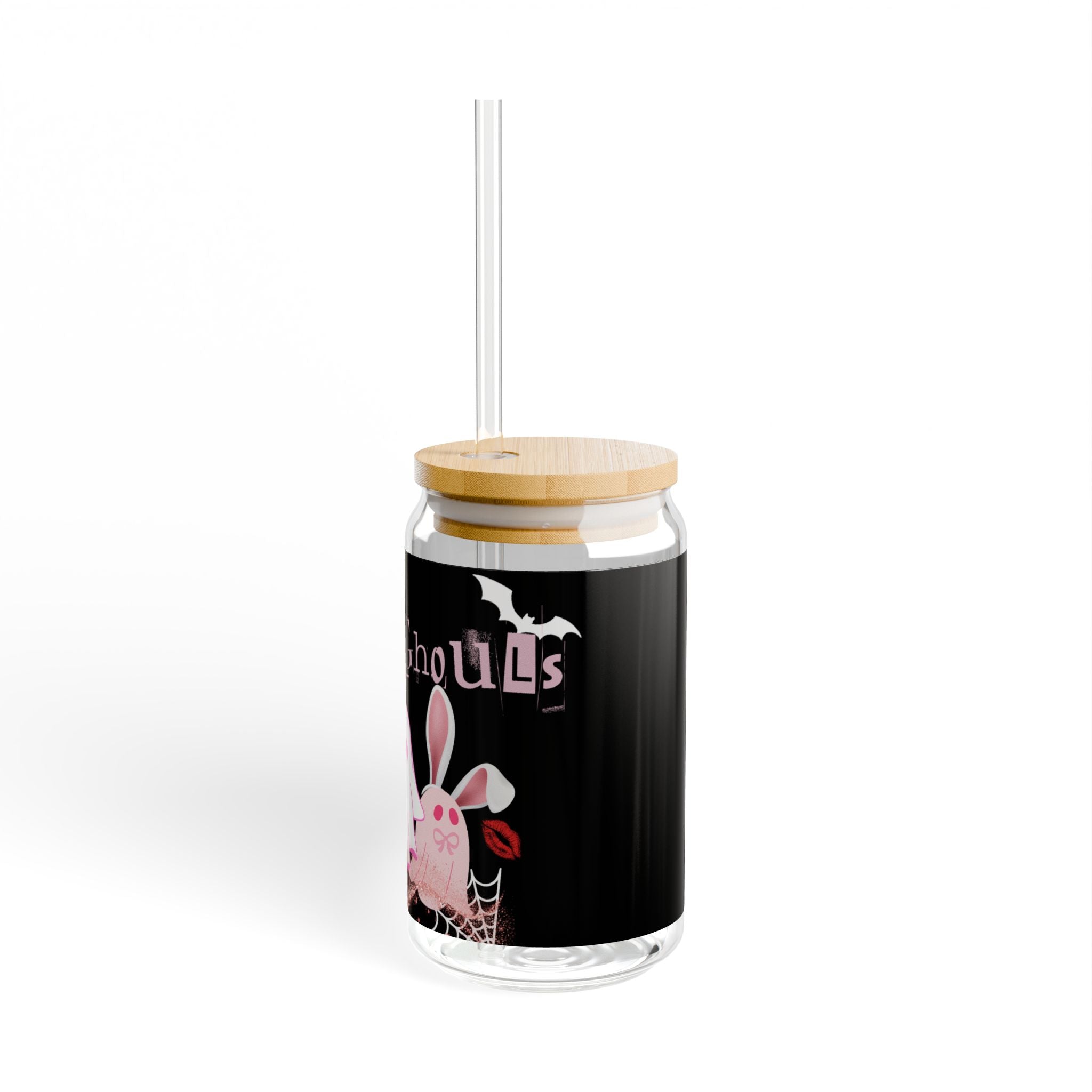 Ghostly Sipper Glass, 16oz - Cute Halloween Drinkware, Haunted Party Cup, Ghoul Straw Glass, Spooky Home Decor, Fall Gift Idea